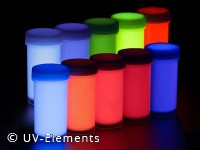 Tagesleuchtfarbe Kunstharz Set 6 10x100ml (2xweiß, blau, grün, gelb, rot, orange, pink, magenta, violett)