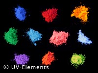 Day-Glow Pigment Set 4 10x100g (white, blue, green, yellow, red, orange, pink, magenta, purple, turquoise)
