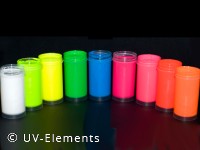 UV active body paint set 6 (8x100ml colors: white, blue, green, yellow, red, orange, pink, magenta)